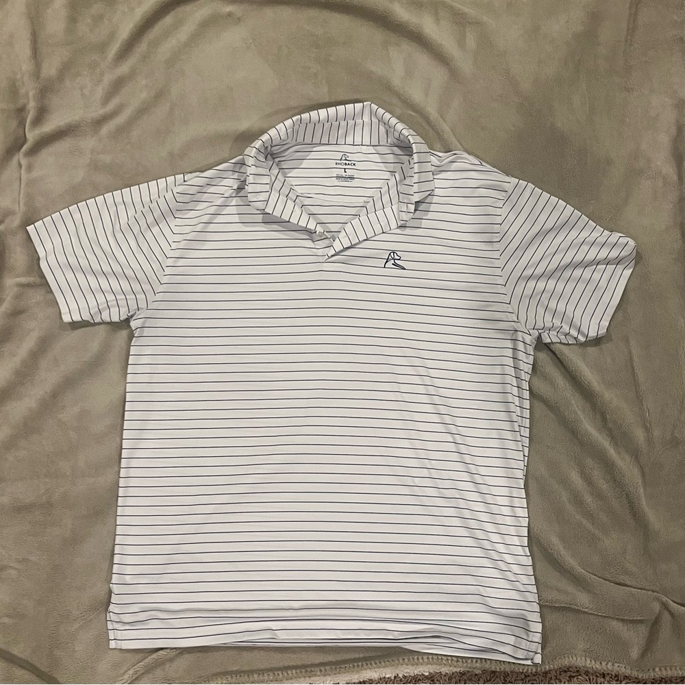 Rhoback THE CAPTAIN men’s white stripe polo